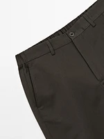 Cotton blend jogger fit trousers