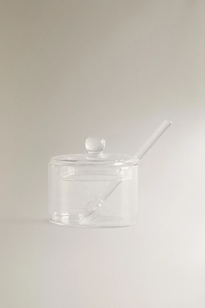BOROSILICATE GLASS SUGAR BOWL