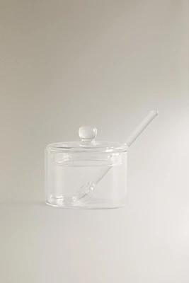 BOROSILICATE GLASS SUGAR BOWL