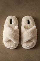 SHEEPSKIN CROSSOVER SLIPPER