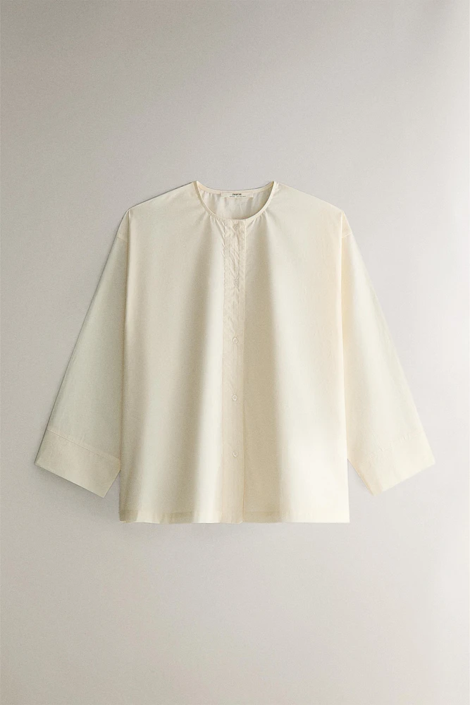 OPENWORK COTTON SHIRT