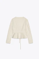 FAUX SUEDE PEPLUM JACKET