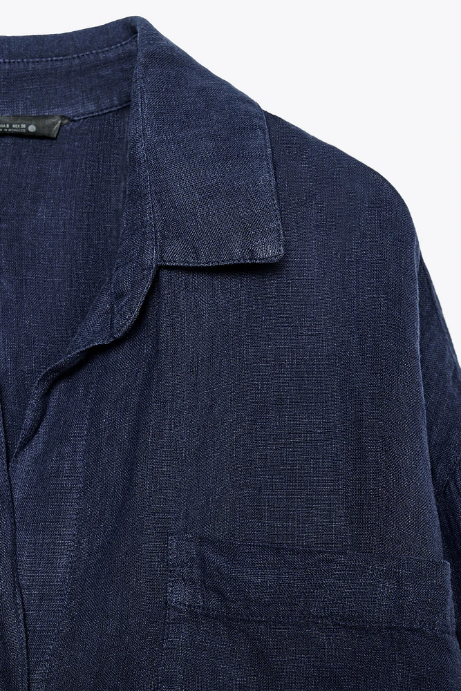 ZW COLLECTION 100% LINEN OVERSIZED SHIRT