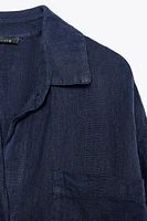 ZW COLLECTION 100% LINEN OVERSIZED SHIRT