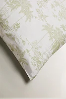 TAIE D’OREILLER SATIN TOILE DE JOUY PALMIERS