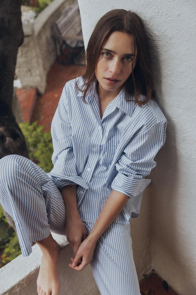 CHEMISE STYLE PYJAMA À RAYURES