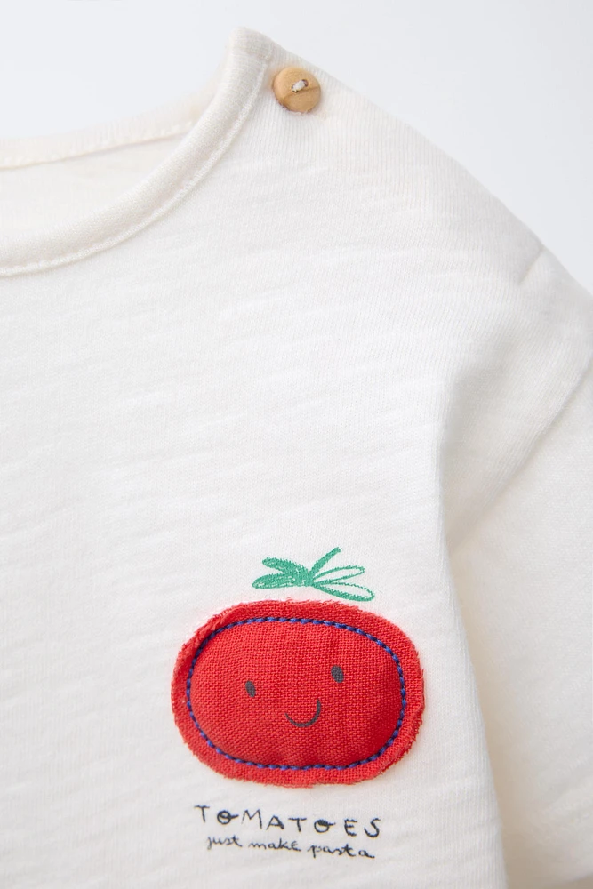 T-SHIRT À PIÈCE TOMATE