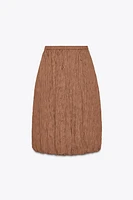 JUPE MIDI BOUFFANTE EFFET PLISSÉ