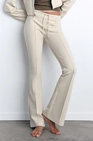 FLARE INTERLOCK PANTS WITH SEAMS
