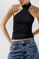 POLYAMIDE HALTER TOP