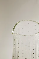 RAISED DESIGN GLASS PITCHER