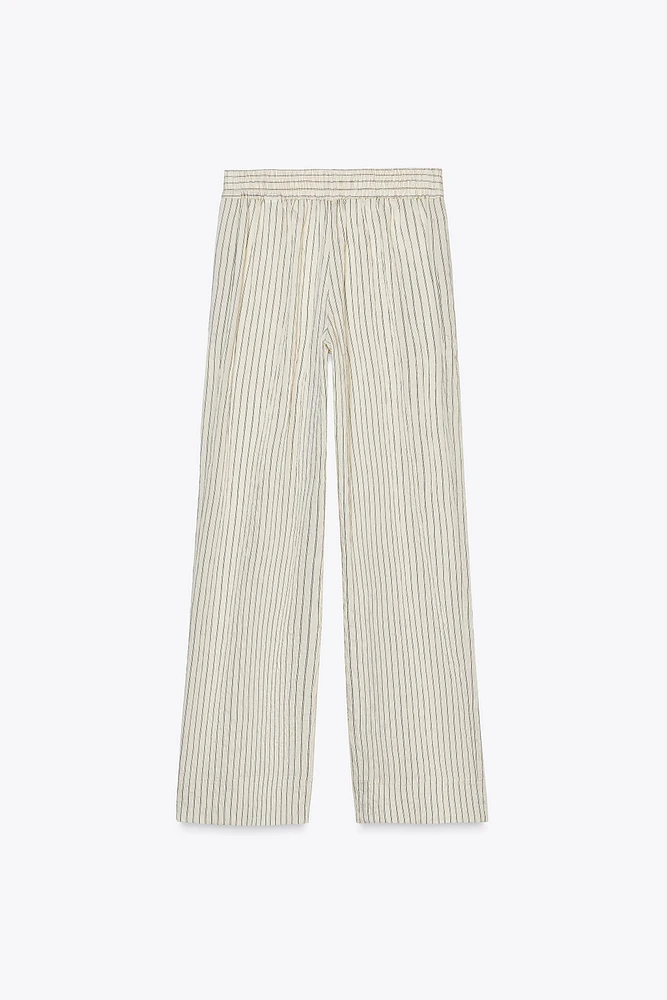 STRIPED WIDE LEG PANTS