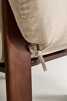 WOODEN ACCENT CHAIR WITH ARM RESTS