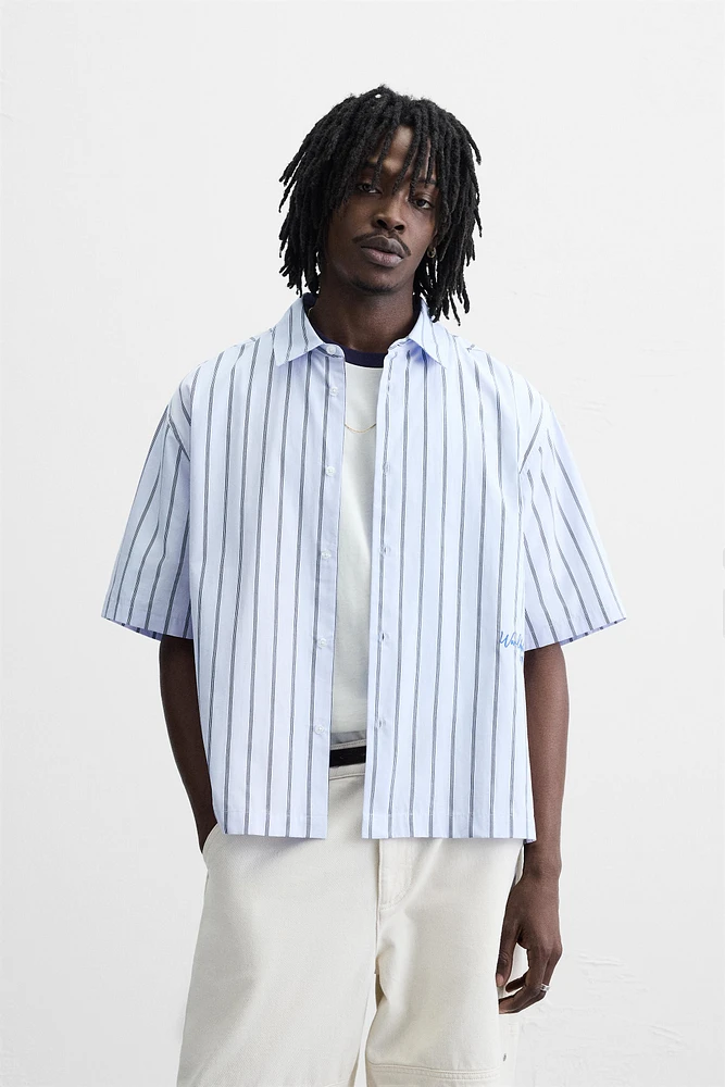 STRIPED SHIRT WITH EMBROIDERY