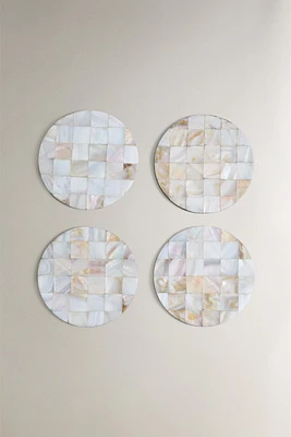 SET OF MOTHER-OF-PEARL COASTERS (SET OF 4)