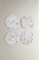 SET OF MOTHER-OF-PEARL COASTERS (SET OF 4)