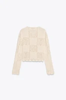 POINTELLE KNIT CARDIGAN