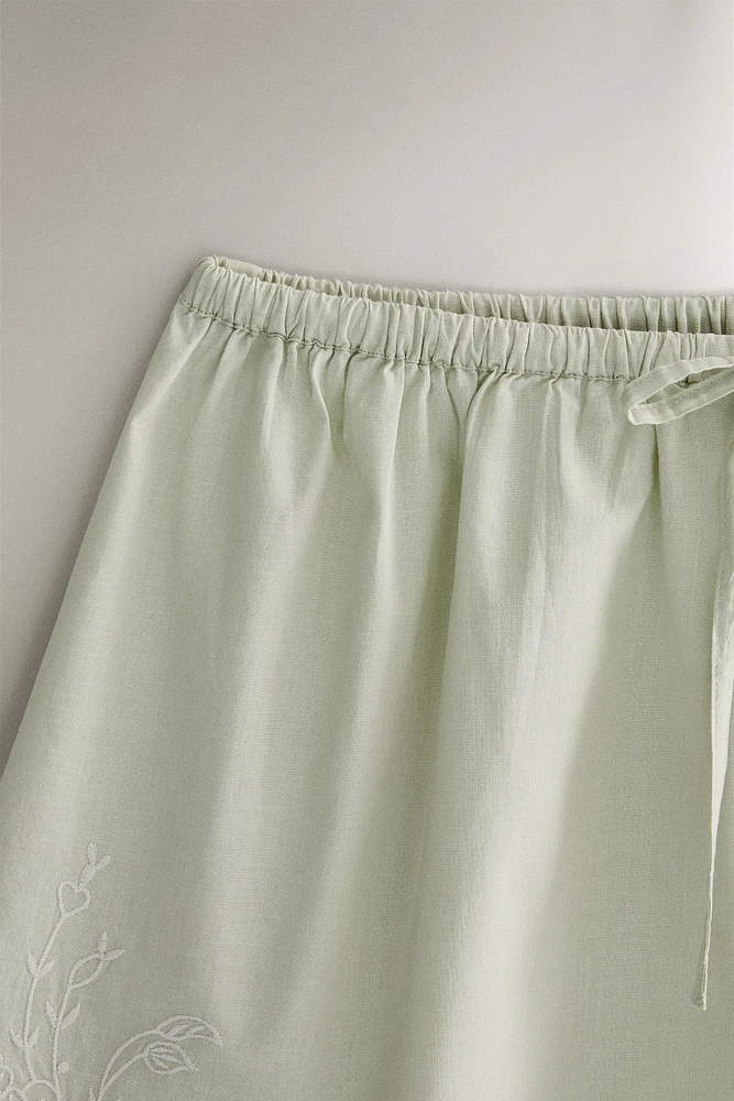 EMBROIDERED COTTON SHORTS