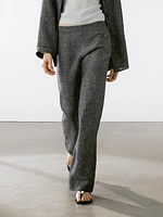 100% linen straight-leg trousers