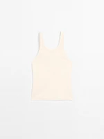 Cotton blend round neck top