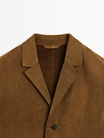 100% nubuck leather blazer