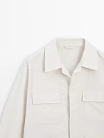 Cotton blend jacket with pockets