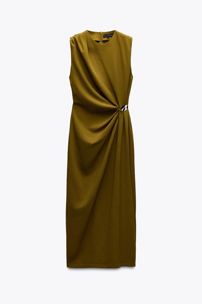 DRAPED MIDI DRESS