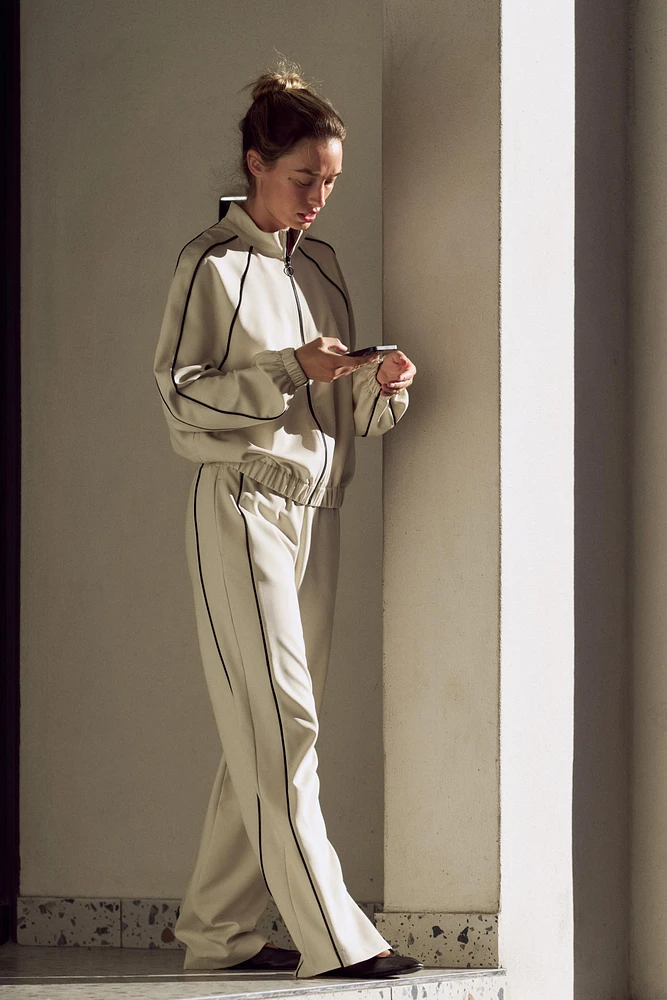 CONTRAST PIPING BOMBER JACKET