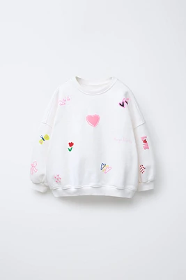 SWEATSHIRT WITH RAISED PATCHES