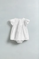 EMBROIDERED BOW DRESS AND PANTIES