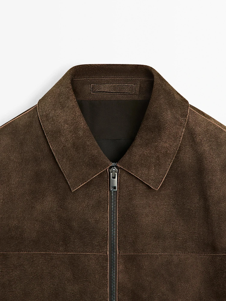 Blouson en cuir caprin finition daim