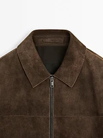 Blouson en cuir caprin finition daim