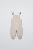 CORDUROY RUFFLED OVERALLS