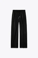 LINEN BLEND STRAIGHT PANTS