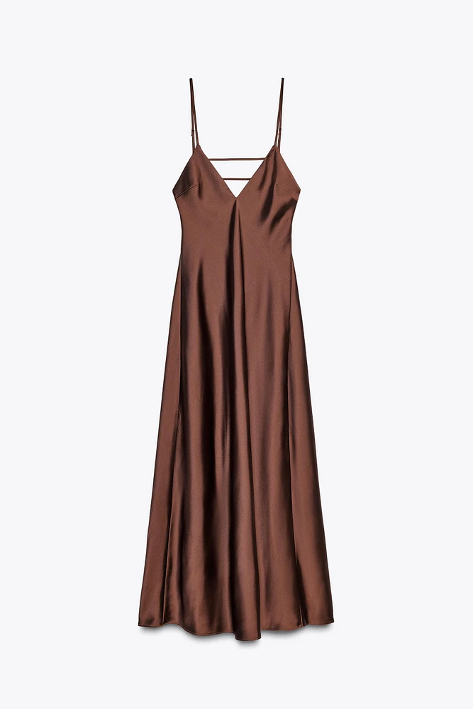 SATIN MIDI DRESS
