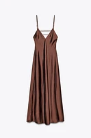 SATIN MIDI DRESS