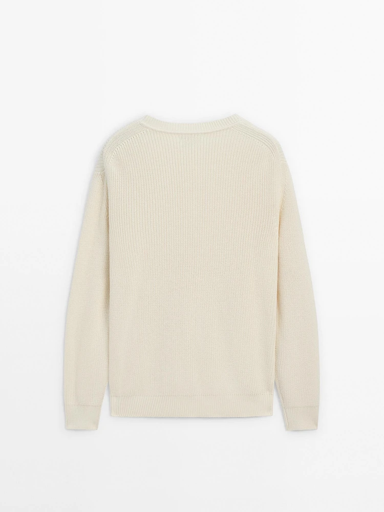 100% cotton knit sweater