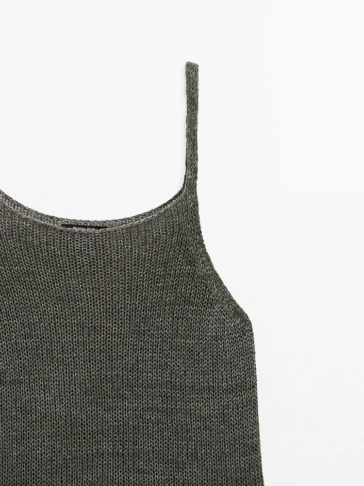 Faded strappy knit top
