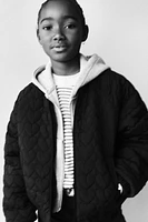 QUILTED HEART BOMBER JACKET