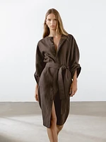 100% linen shirt dress