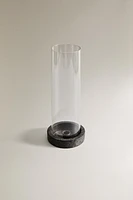 GLASS AND METAL LANTERN