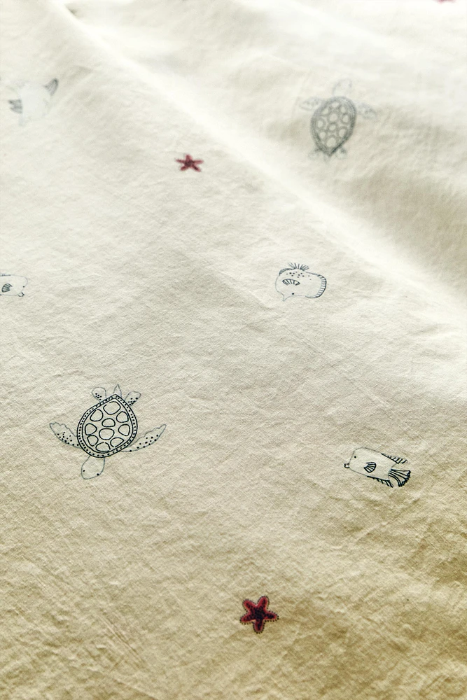 HOUSSE DE COUETTE ENFANT IMPRIMÉ MARIN