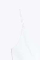 CONTRAST POPLIN PEPLUM TOP