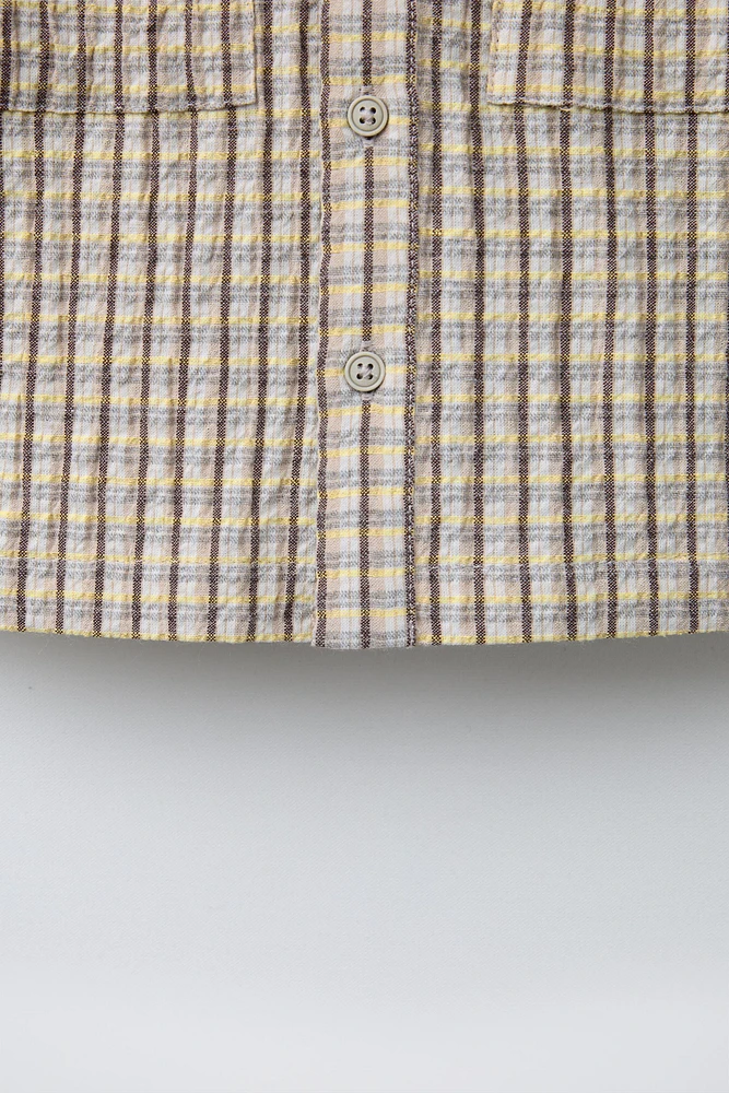 TEXTURED PLAID SHIRT