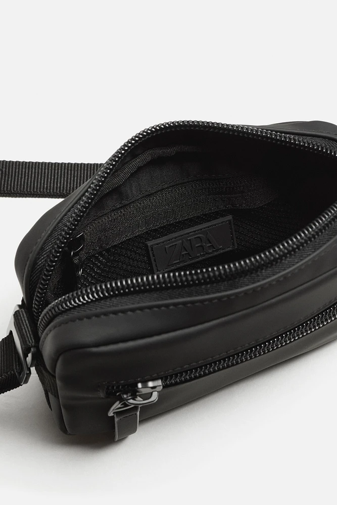 RUBBERIZED CROSSBODY BAG