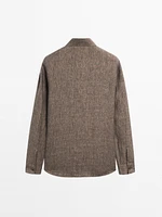 Relaxed fit overshirt with a stand collar