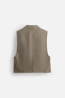 GILET STRUCTURÉ LIN - COTON
