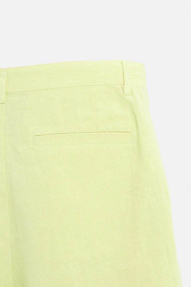 100% LINEN BERMUDA SHORTS