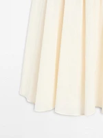 Stripe print flared midi skirt