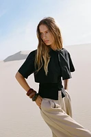 DOUBLE LAYER SHORT SLEEVE SHIRT